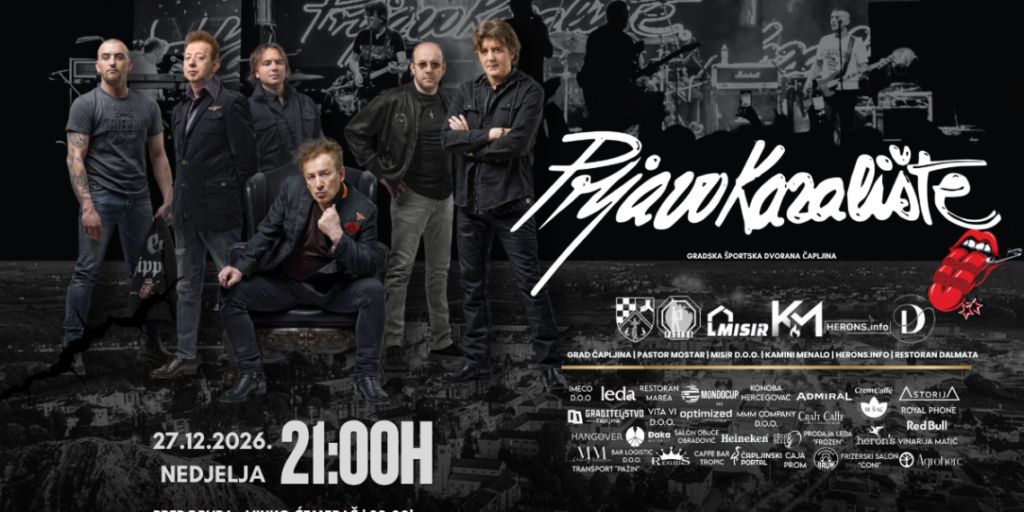 Prljavo kazalište u Čapljini: Veliki koncert 27. prosinca u Športskoj dvorani